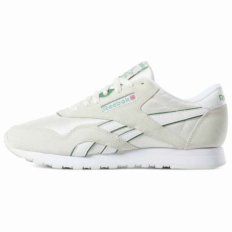 Reebok Classic Nylon Tenisky Damske - Biele/Zelene JX6703NG